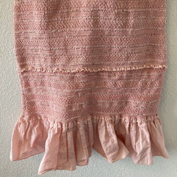 Chelsea & Violet Dress Tiered Smocked Ruffle Square Neck Pink Mini Dress Size XS - Picture 5 of 15